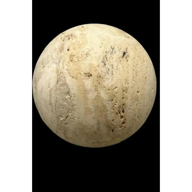 1990s Travertine Stone Canister and Sphere Set- 2 Pieces For Sale - Image 4 of 10