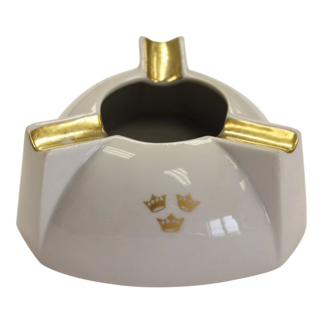Swedish American Line "Coronets" Triangular Ashtray For Sale