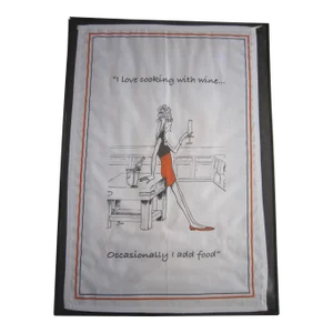 Vintage 60's Framed Dish Towel