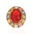 Contemporary 9.61 Carat Natural Fire Opal Multi Color Sapphire Yellow Gold Ring Size 7 For Sale - Image 3 of 7