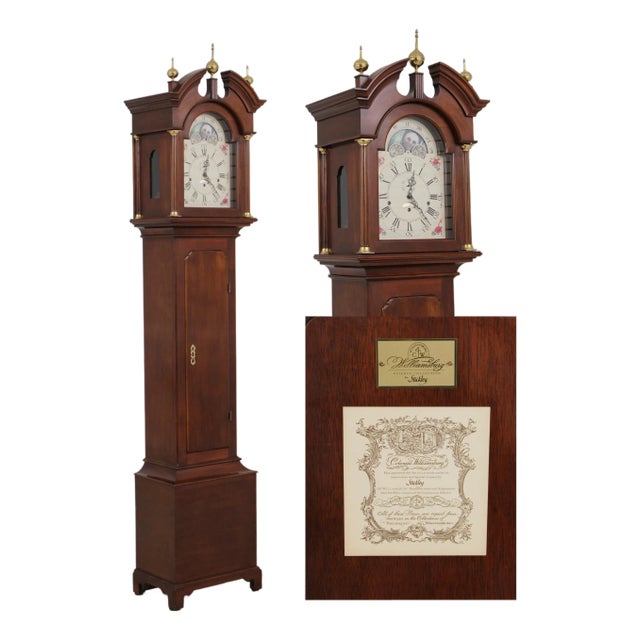 Stickley Colonial Williamsburg Mahogany Grandfather Clock For Sale