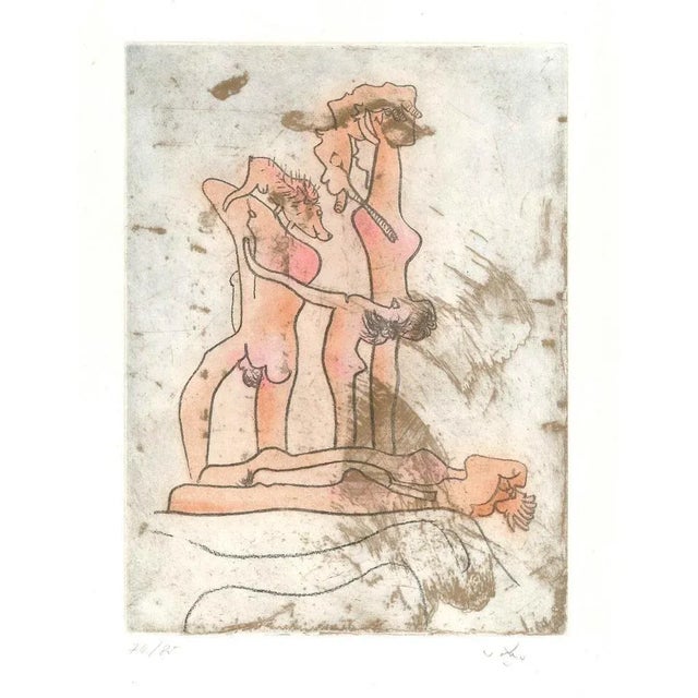 Untitled Plate 8 from Paroles Peintes Suite is an etching and aquatint on Japon paper. Hand-signed and hand-numbered in...