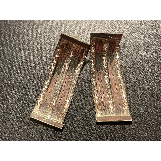 Contemporary 1980s Sterling Silver Drop Earrings, Pair For Sale - Image 3 of 4