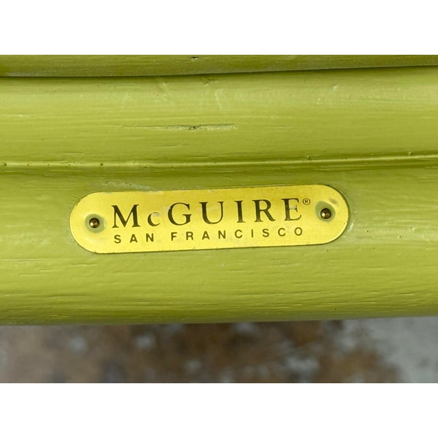 McGuire Furniture Pistachio Bamboo + Leather Dining Table + Set of Eight Chairs For Sale - Image 12 of 12
