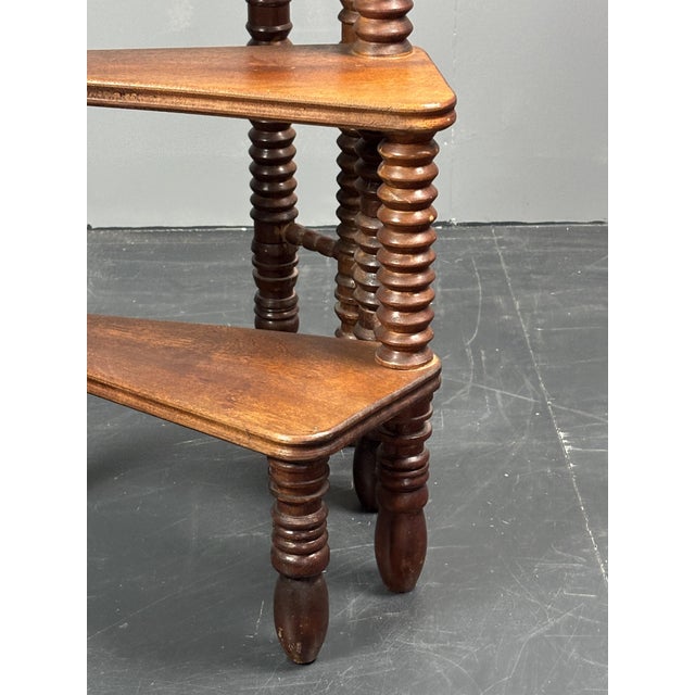 Mid-Century French Turned Wood Library Steps in the style of Charles Dudouyt, 1950s For Sale - Image 13 of 18