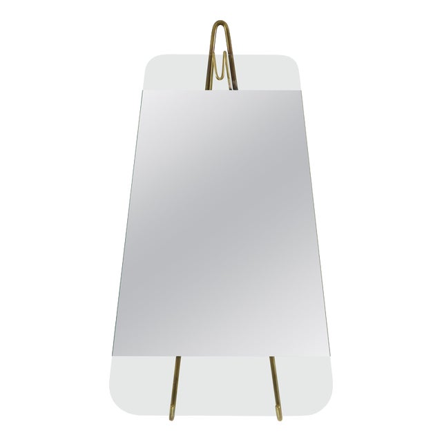 Vienna Brass Wall Mirror by Carl Auböck, Austria, 1950s For Sale