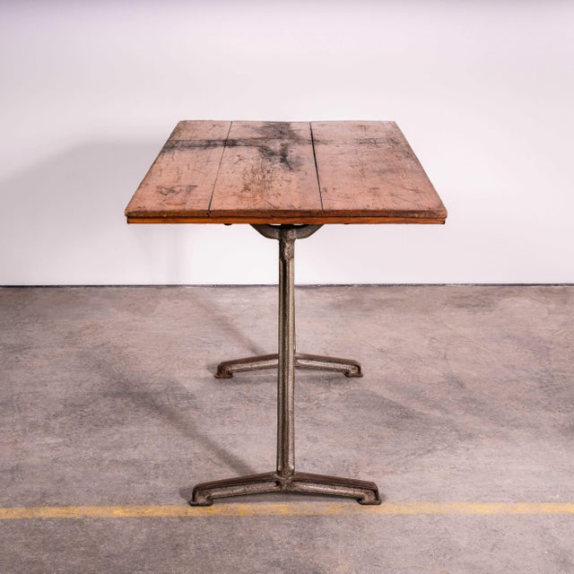Wood French Cast Base Small Dining Table, 1930s For Sale - Image 7 of 9
