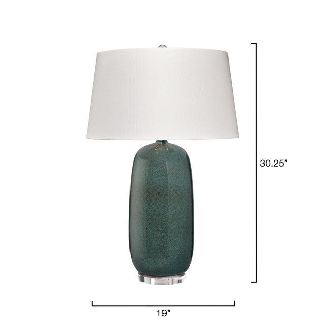 Traditional Balsam Table Lamp, Teal Ceramic For Sale - Image 3 of 6