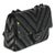 Traditional Black Strass CC Chevron Mini Flap Bag For Sale - Image 3 of 9
