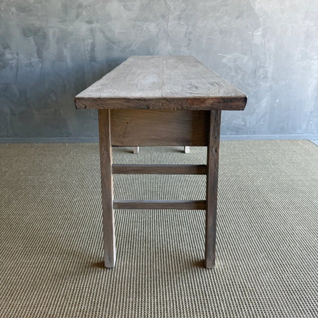 Vintage Painted Elm Wood Console Table With Drawers For Sale - Image 12 of 13