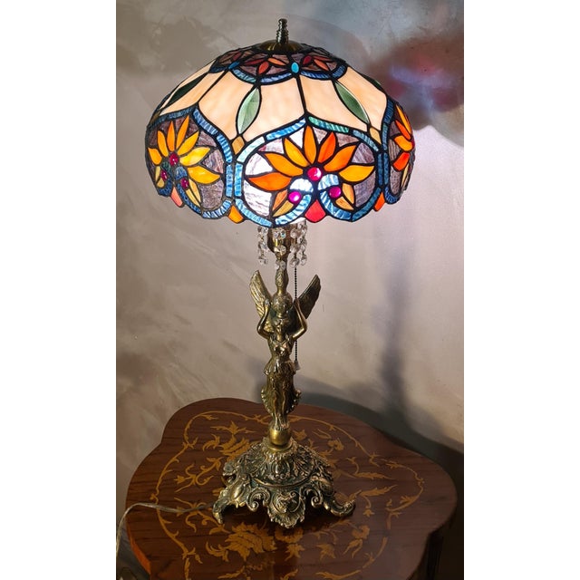Vintage Bronze Angel Table Lamp, 1970 For Sale - Image 3 of 6