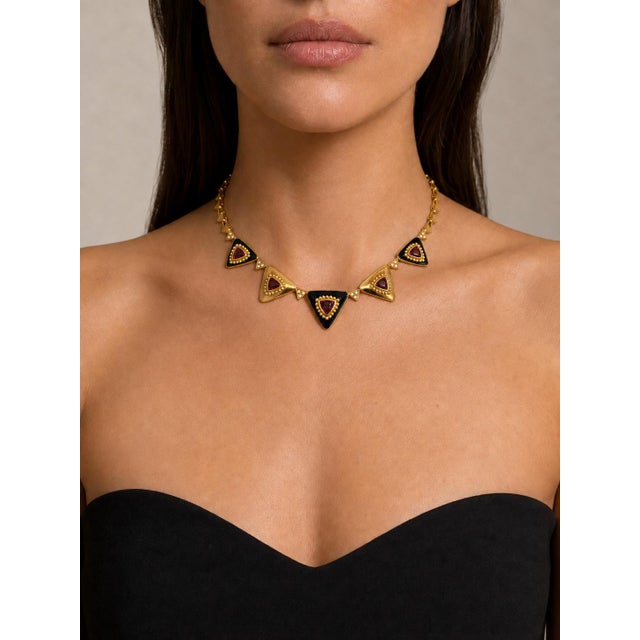 A dramatic and collectible statement from the golden era of Italian design, this vintage necklace by L. Ricci for Lancetti...