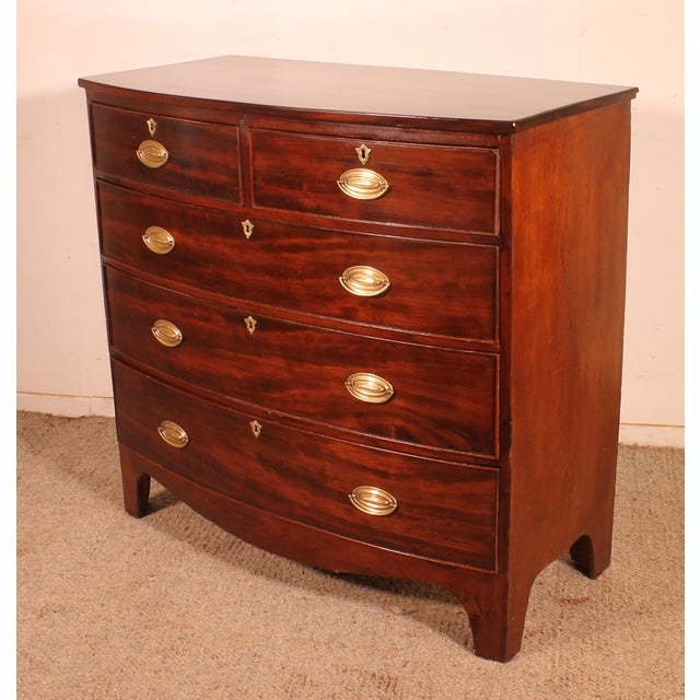 19th Century Early 19th Century Mahogany Bombé Chest of Drawers For Sale - Image 5 of 12
