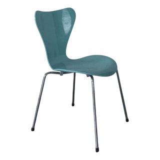 Series 7 Chair by Arne Jacobsen Tiffany Blue Edition by Jwolf Studio Refinished from Fritz Hansen For Sale