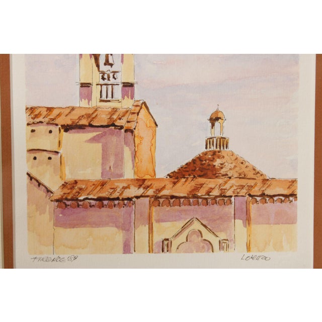 Lorenzo Castaneda Framed Watercolor, 'Firenze' For Sale - Image 12 of 12