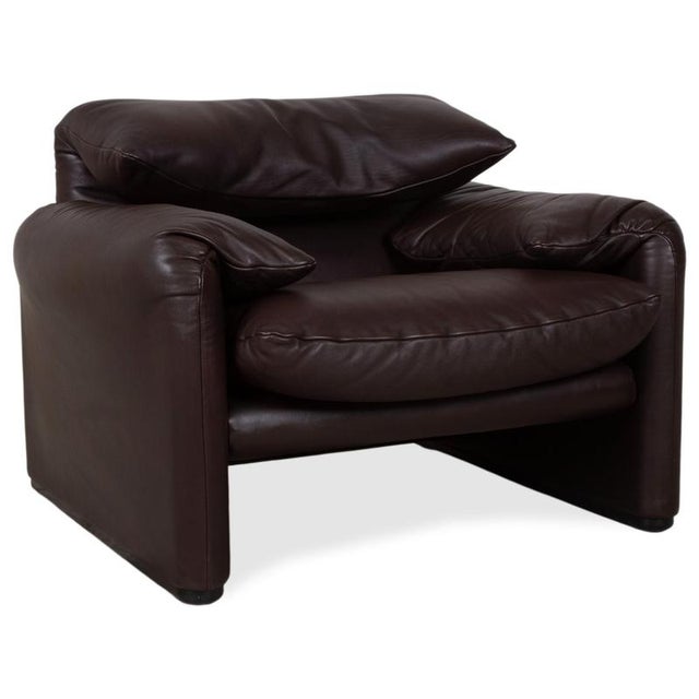 Maralunga Chairs in Leather from Cassina, Set of 2 For Sale - Image 11 of 16