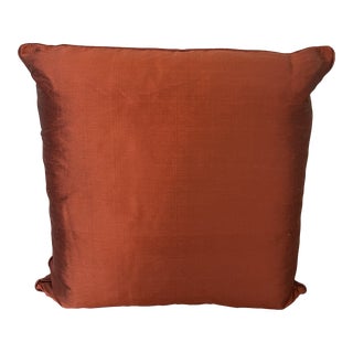 Nancy Corzine Pillow in a Thai Silk Color, Vermilion Red For Sale