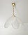 Vintage Italian chandelier in frosted glass and gold-plated metal dating back to the 1970s. Composed of four...