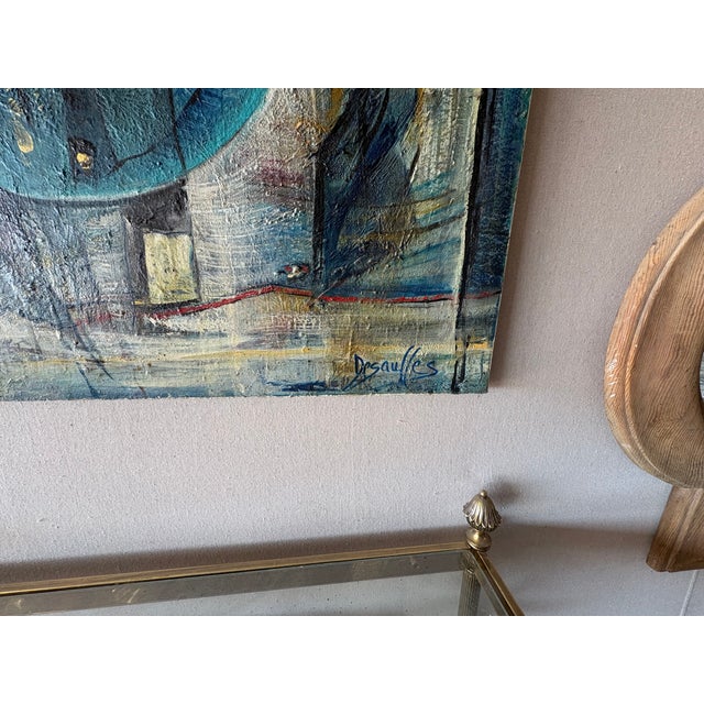 1950s 1950s French Modern Abstract Oil Painting For Sale - Image 5 of 12