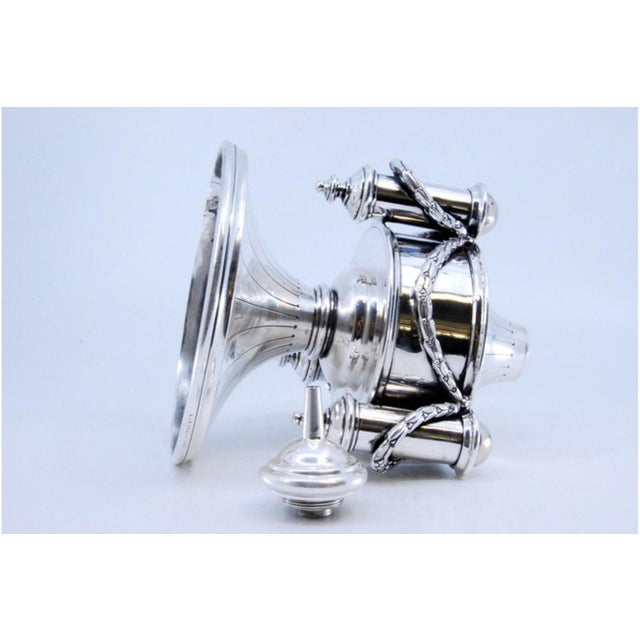 Silver Perfume Bottle with Round Base and Cord Application For Sale - Image 5 of 10