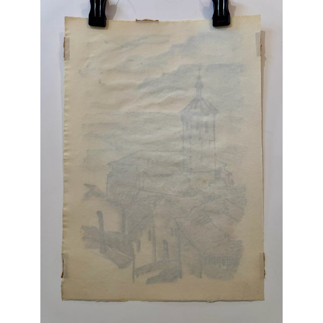 1970s Henry Emil Salloch Original Watercolor on Paper Iglesia De Santiago, 1973. For Sale - Image 5 of 6