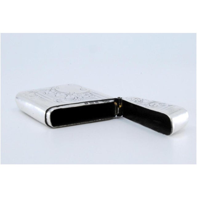 Metal Silver Matchbox with Engraved Plant Motifs For Sale - Image 7 of 11