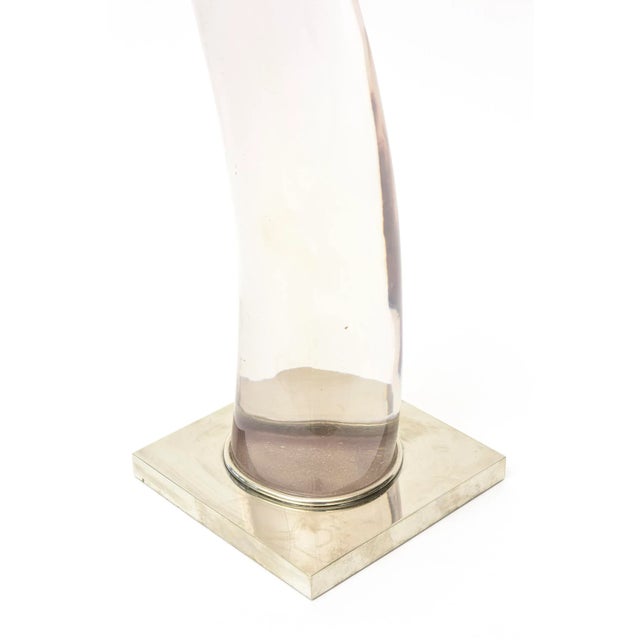 Metal Vintage Arched Gradient Lucite and Silver Plate Sculpture by Catherine Noll, France, 1970's For Sale - Image 7 of 11