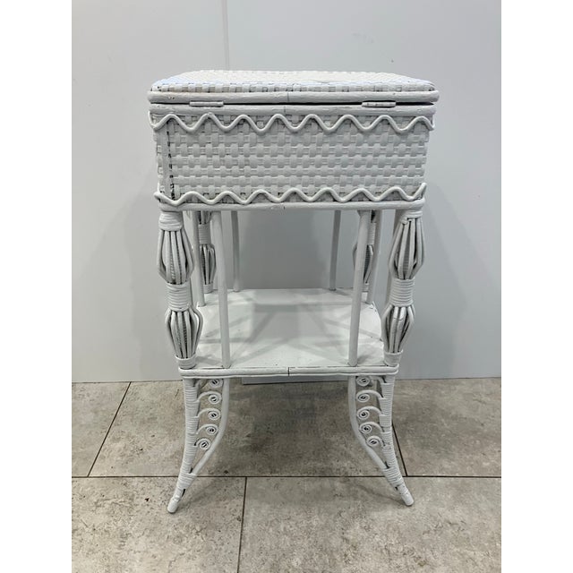 Late 19th Century Victorian Wicker Sewing Stand For Sale In Boston - Image 6 of 7