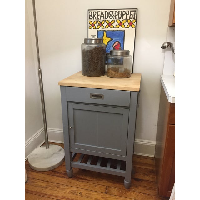 Crate Barrel Kitchen Island With Butcher Block Chairish