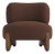 Modern Tobo Armchair in Fabric Boucle Dark Brown and Smoked Oak Wood by Collector Studio For Sale