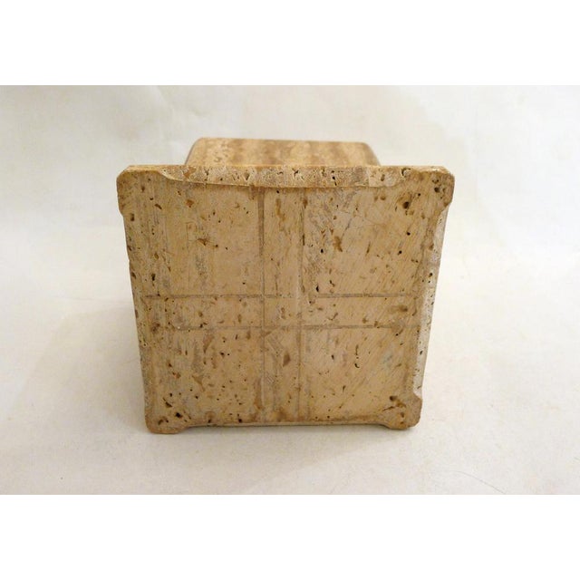 Vintage Square Travertine Planter, 1970s For Sale - Image 6 of 11