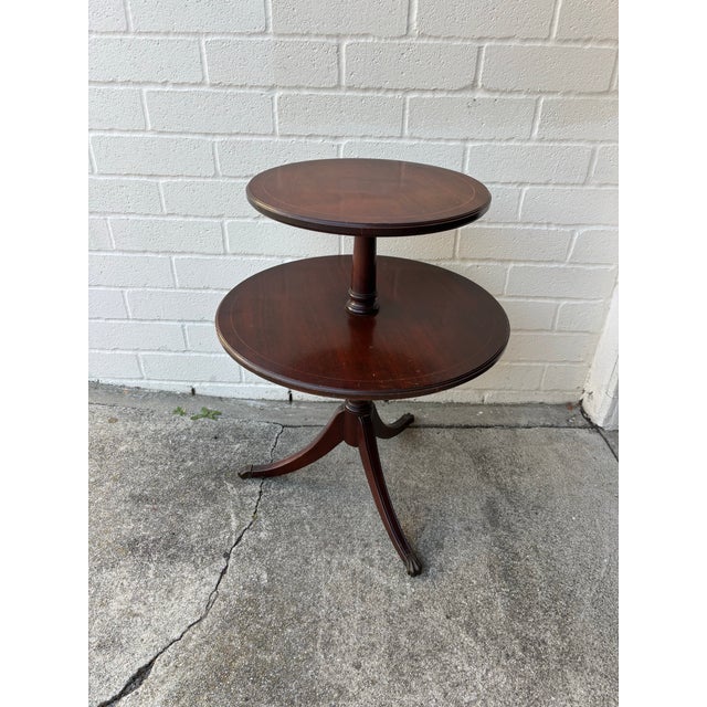 Vintage Mahogany Two-Tier Claw Foot Dumbwaiter / Butler Table by Zangerle Tables For Sale - Image 4 of 9