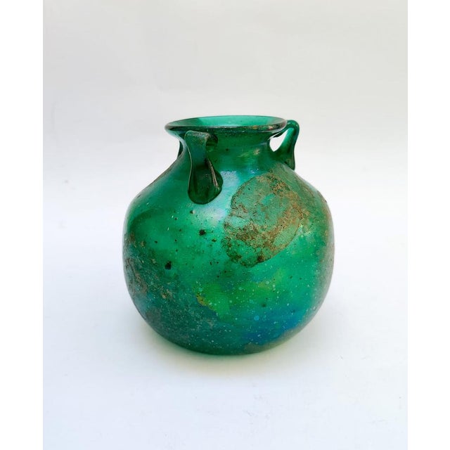 Murano glass vase Designed by Paolo Rossi, Murano, original label under the base Vintage, circa 1970s/80s "Scavo" interior...