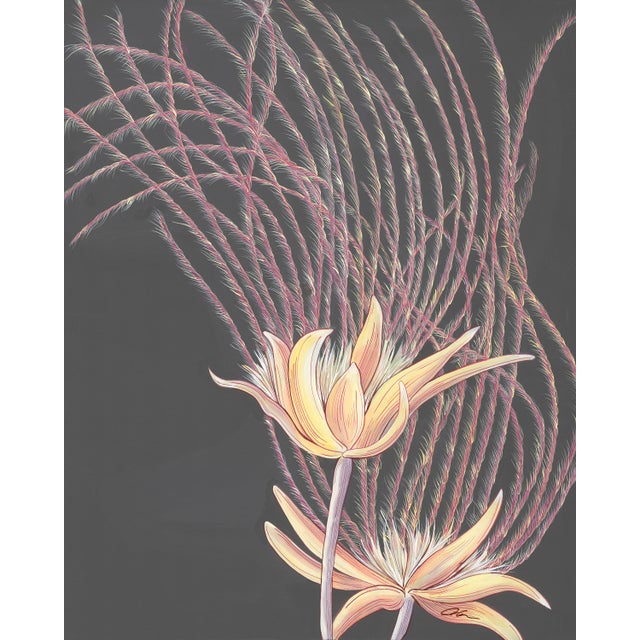 "Prairie Smoke" Wildflower Flower Painting by Allison Cosmos For Sale