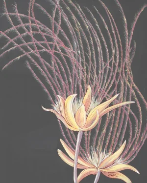 "Prairie Smoke" Wildflower Flower Painting by Allison Cosmos