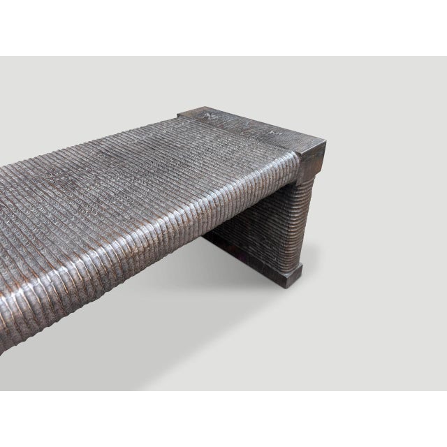 Andrianna Shamaris Exquisite Monumental Couture Hand Carved Bench For Sale - Image 12 of 18