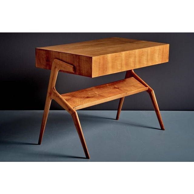 Italian Cherry Wood Lady Writing Desk with Floating Top, 1940s For Sale - Image 3 of 12