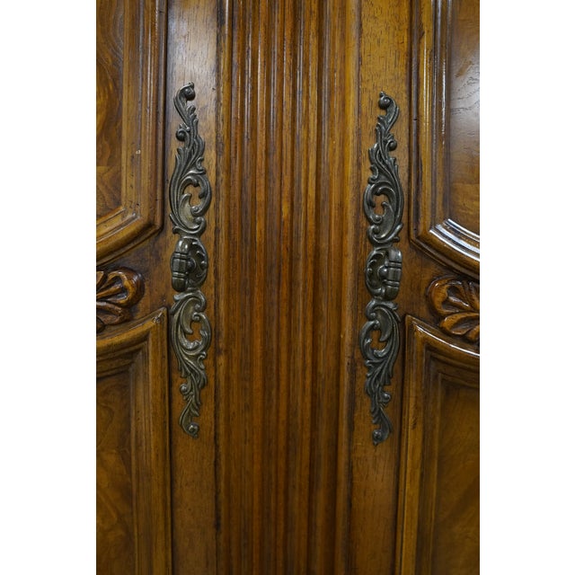 Vintage Rococo Revival Burl Wood Armoire For Sale - Image 11 of 18