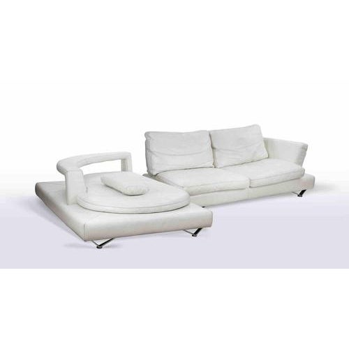 Vintage White Leather Sofa Set, Italy, 1970s, Set of 2 For Sale - Image 4 of 11