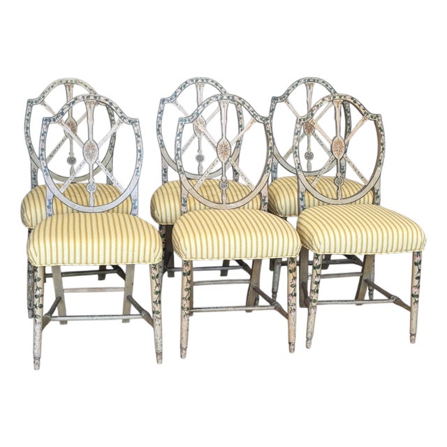 Set of Six English George III Style Wheel-Back Dining Chairs For Sale