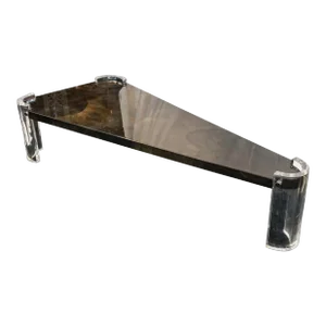 Ron Seff Lucite & Goatskin “Delta” Cocktail Table