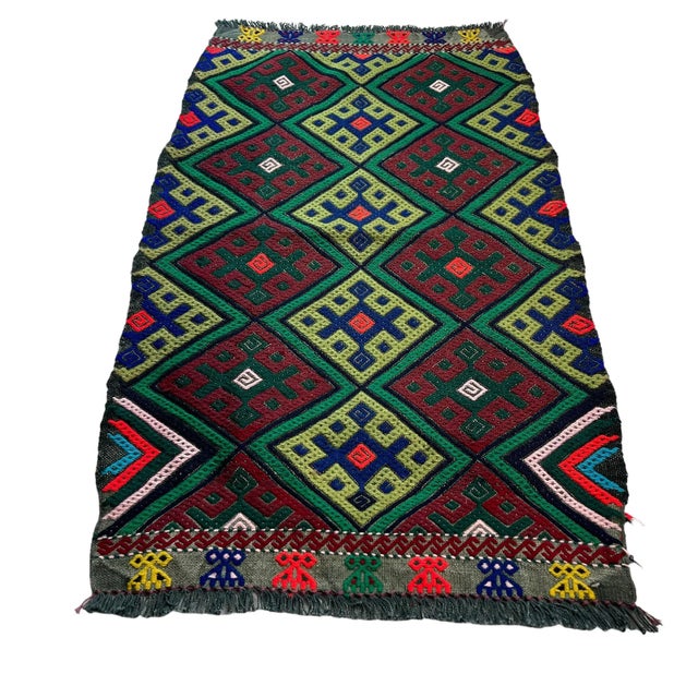 Small Turkish Traditional Kilim Rug For Sale - Image 11 of 11