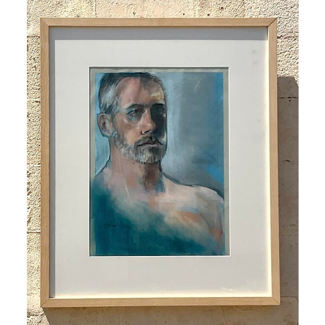 Discover the beauty of bohemian art with this vintage original pastels portrait on paper. The soft, vibrant hues and...