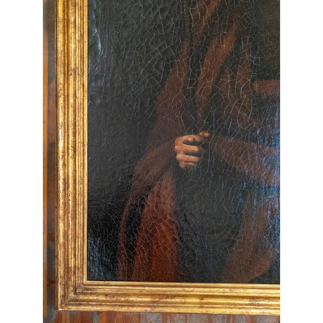 18th Century Italian Old Master Portrait Painting of Saint Matthew After Jusepe De Ribera For Sale In New York - Image 6 of 12