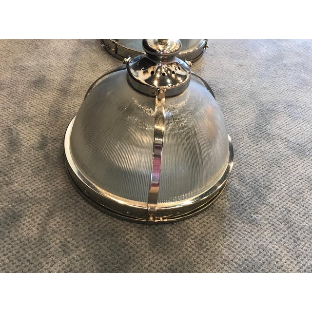 Restoration Hardware “Clemson” Prismatic Chrome Double Pendant Chairish