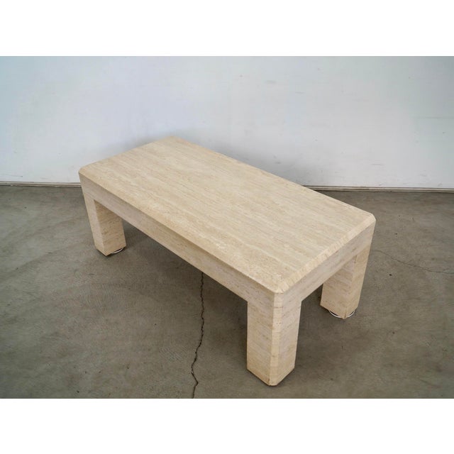 1970’s Hollywood Regency Italian Travertine Coffee Table For Sale In Los Angeles - Image 6 of 12