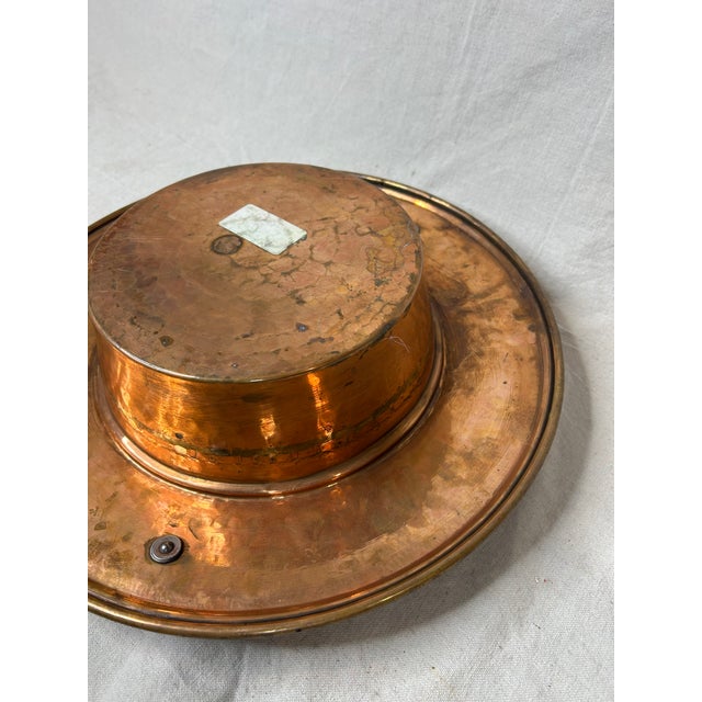 Copper Copper Bowl Handmade Vintage Large With Detail and Handles 17.5" Diameter For Sale - Image 8 of 10