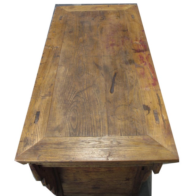 Brown 3 Drawer Poplar Sideboard For Sale - Image 8 of 13