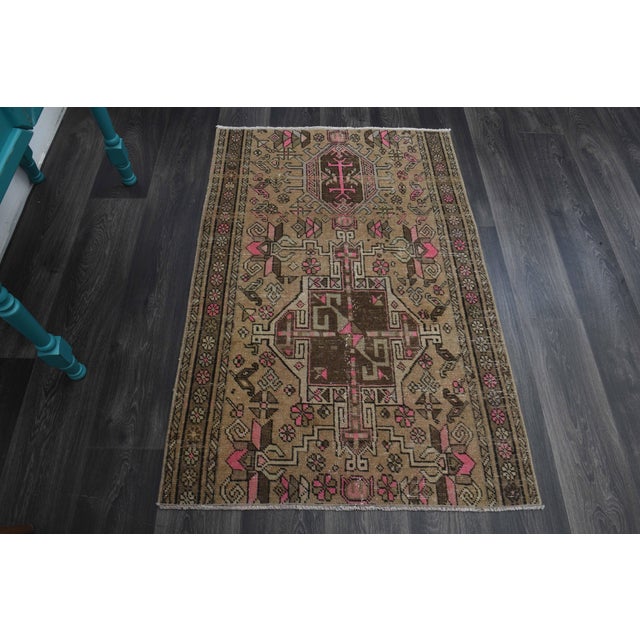 1970s Vintage Handmade Wool Cotton Beige Area Rug For Sale - Image 11 of 11