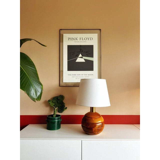 Late 20th Century Modernist Pine Wooden Table Light, 1970s For Sale - Image 5 of 12